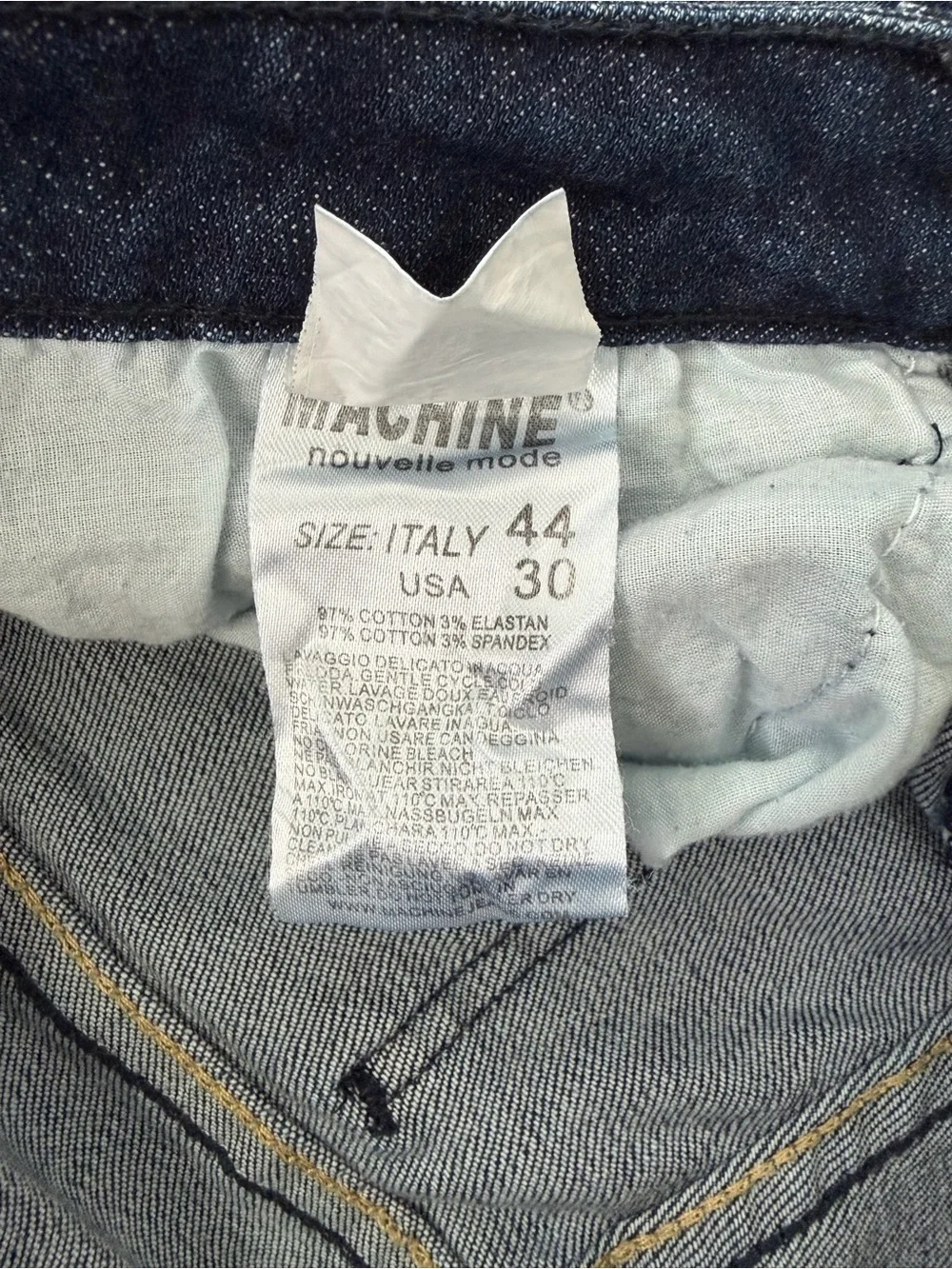 Machine Y2K Low Rise Distressed Skinny Jeans Women’s Size 9 Dark Wash Stretch